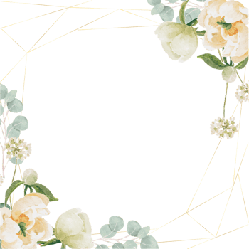 watercolor white peony and rose foliage flower bouquet wreath frame png