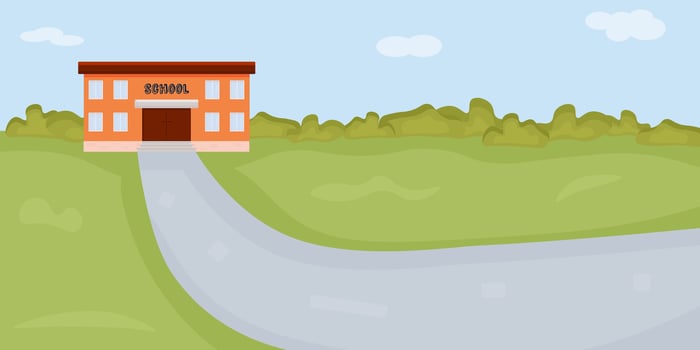 School . Back to school, education concept. College, university, academy. Vector flat illustration