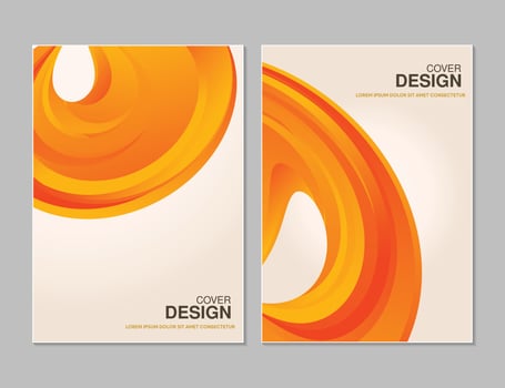 Orange Minimal wave abstract cover design vector