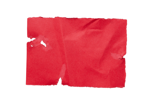 Ripped red paper isolated on transparent background, torn paper png