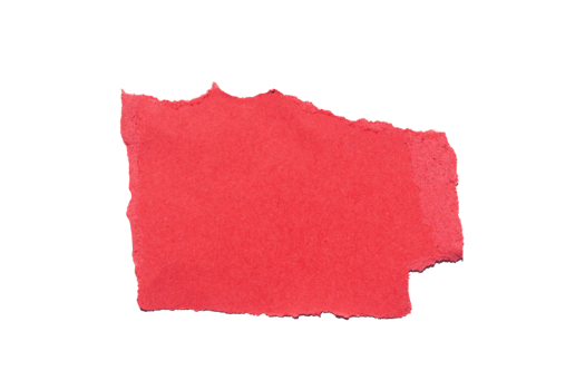 Ripped red paper isolated on transparent background, torn paper png