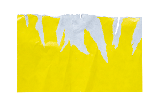 Ripped yellow paper isolated on transparent background, torn paper png