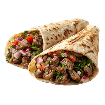AI generated Two burritos filled with meat and vegetables png