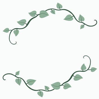 Floral ivy drawing decorative ornament flat design. vector