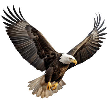 AI generated Collection of Flying Bald Eagles Isolated png