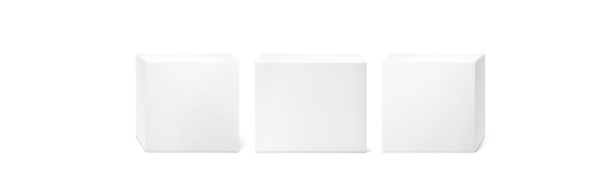 product packaging box empty box mockup isolated on white background PNG transparent