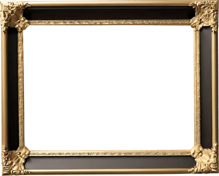 gold picture frame with a transparent background png