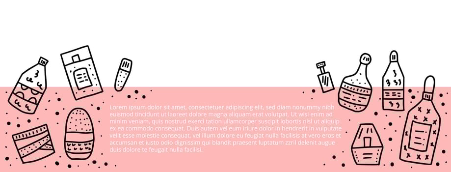 Beauty supplies set. Vector design illustration.