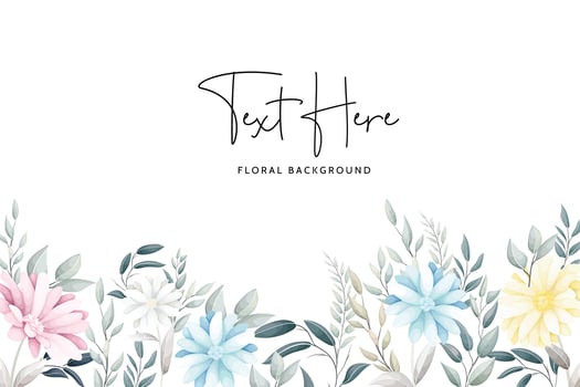 beautiful aster flower and leaves floral background vector