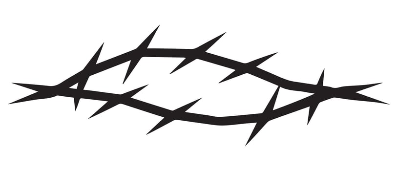 Barbed black vector camp protect danger design.