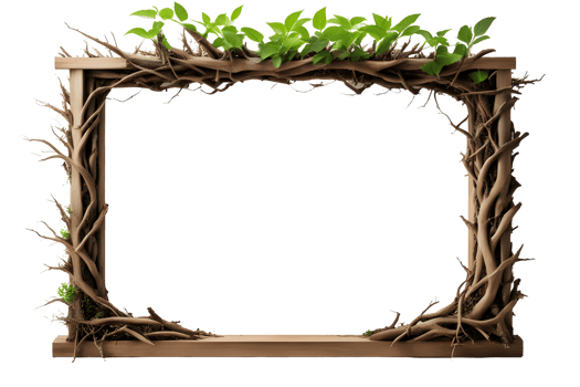 AI generated Root border frame PNG transparent background