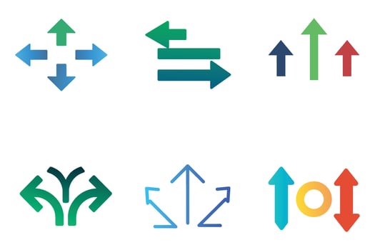 Collection of multimedia symbols and Arrows stock illustration vector