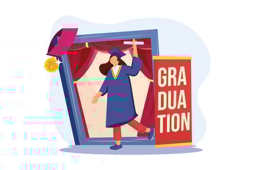 Graduation Day Flat Illustration Design vector