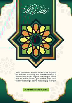 Simple Islamic Ornament Flyer Template Design vector