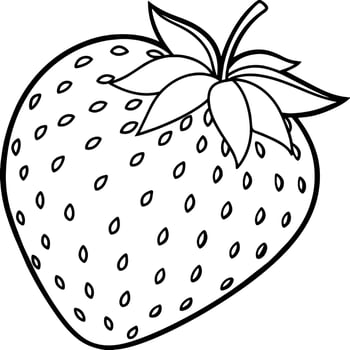 Strawberry outline coloring page illustration for children and adult vector