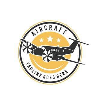 airplane stamp illustration logo vector