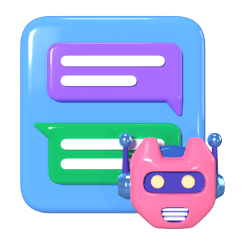 AI Chatbot 3D Illustration Icon png