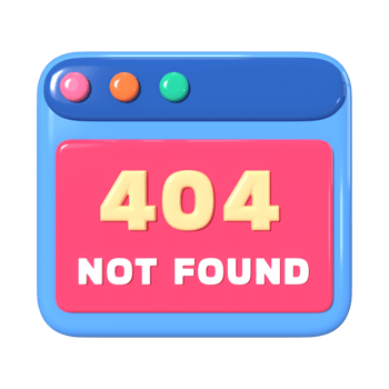 404 Not Found 3D Illustration Icon png
