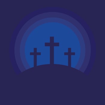 Good Friday background. God's blessing. Three Crosses God vector