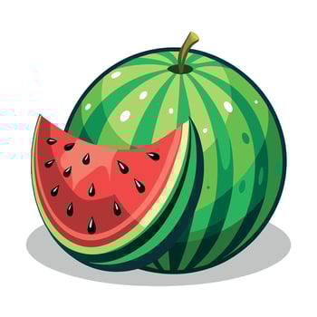 Watermelon colorful cartoon vector illustration
