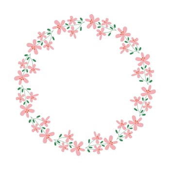 vector handdrawn spring floral frame concept