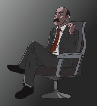 illustration of boss sitting with crossed leg vector