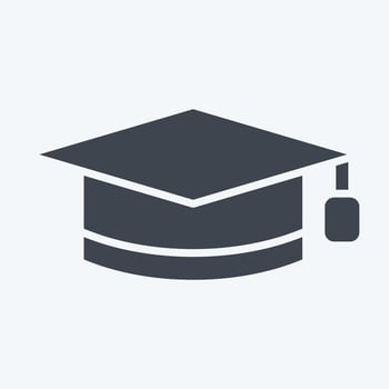 Icon Graduation Hat. related to Learning symbol. glyph style. simple design illustration vector