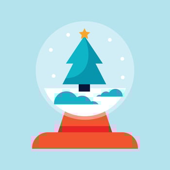 vector christmas snowball globe on blue background