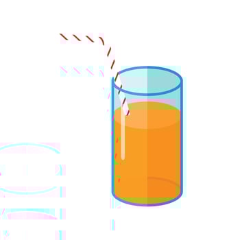 vector glass of organge juice on white