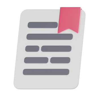 3D Icon of Bookmark Document Icon for Education and Work. 3D Render png
