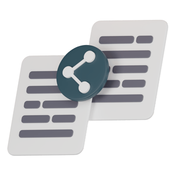 3D Icon of Document Sharing. 3D Render png