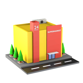 3D illustration of a building and architecture concept. Object on a transparent background png