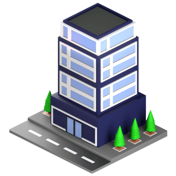 3D illustration of a building and architecture concept. Object on a transparent background png