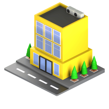 3D illustration of a building and architecture concept. Object on a transparent background png