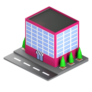 3D illustration of a building and architecture concept. Object on a transparent background png