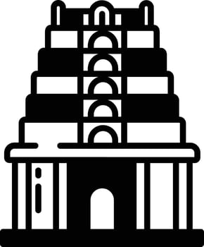 Indian Temple glyph and line vector illustration