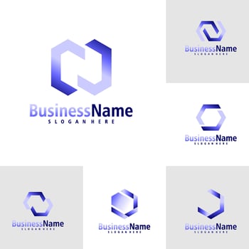 Set of Letter J logo design vector. Creative Initial J logo concepts template vector