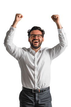 AI generated A Happy Businessman Celebrating isolated on a transparent background png
