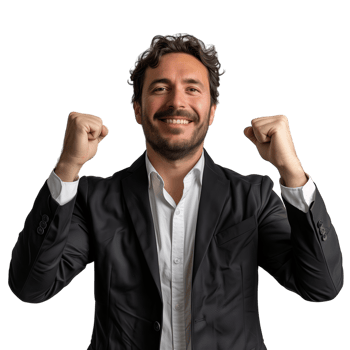 AI generated A Happy Businessman Celebrating isolated on a transparent background png