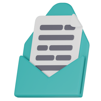 Digital Correspondence, 3D Icon of Email Document Icon for Business Communication. 3D Render png