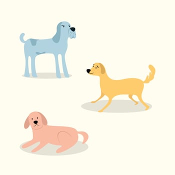Dogs cartoon illustration vector