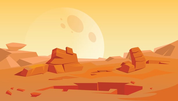 Alien planet illustration vector