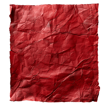 AI generated Red crumpled paper top view PNG. Red old paper texture for overlay PNG. Crinkly old paper isolated png