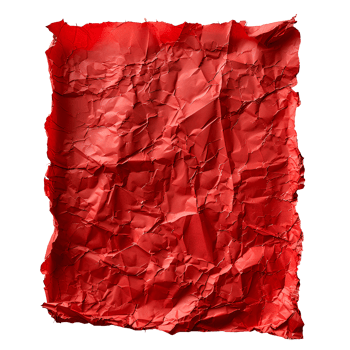 AI generated Red crumpled paper top view PNG. Red old paper texture for overlay PNG. Crinkly old paper isolated png