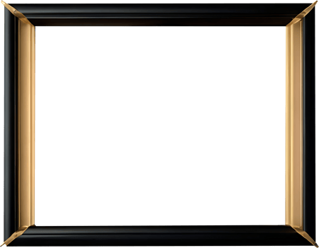 gold frame with black border on transparent background png