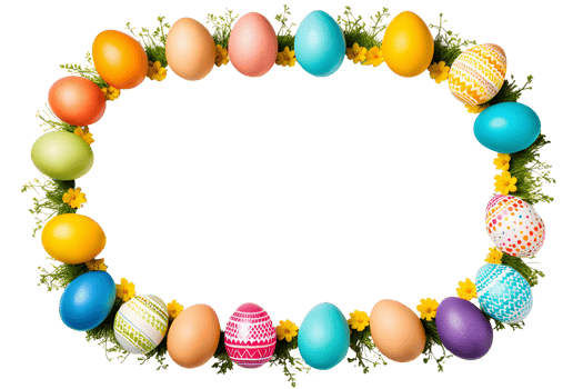 Colorful Egg Border Frame Transparent png