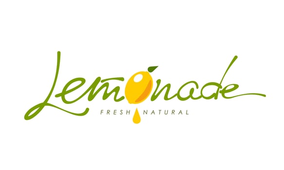 Lemonade logo icon, lemon drink, fruit juice vector