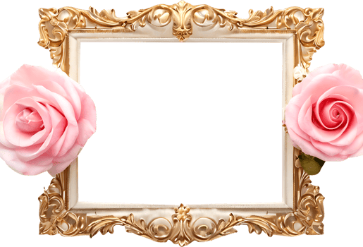 photo frame with two pink roses png