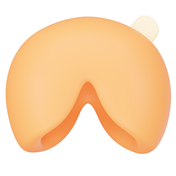 chinese fortune cookie 3d icon render png