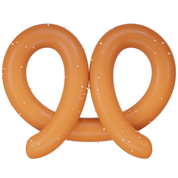 Pretzel Bread 3D Icon render png